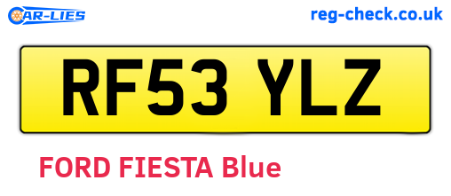 RF53YLZ are the vehicle registration plates.