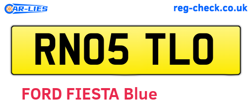 RN05TLO are the vehicle registration plates.