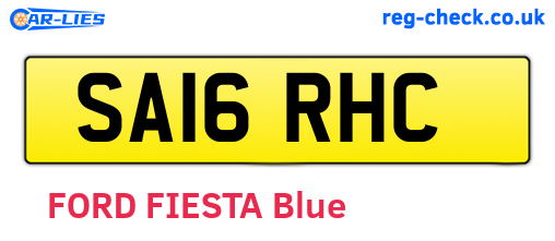 SA16RHC are the vehicle registration plates.