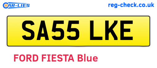 SA55LKE are the vehicle registration plates.