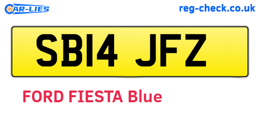 SB14JFZ are the vehicle registration plates.
