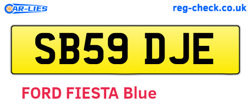 SB59DJE are the vehicle registration plates.