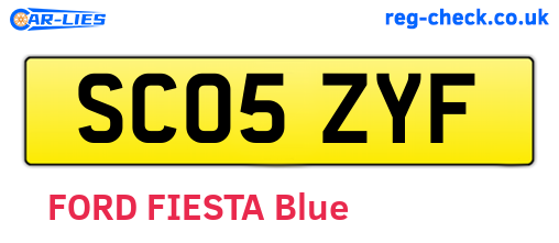 SC05ZYF are the vehicle registration plates.
