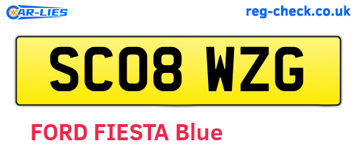 SC08WZG are the vehicle registration plates.