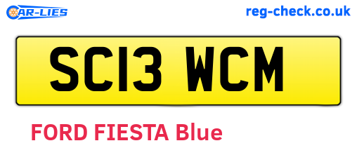 SC13WCM are the vehicle registration plates.