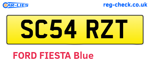 SC54RZT are the vehicle registration plates.