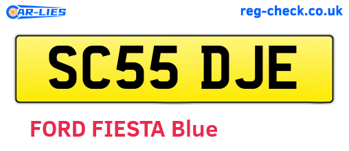 SC55DJE are the vehicle registration plates.