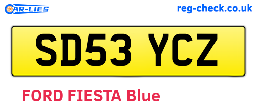SD53YCZ are the vehicle registration plates.