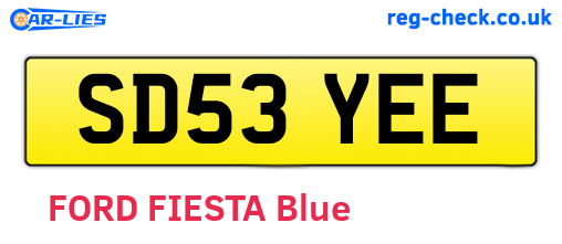 SD53YEE are the vehicle registration plates.
