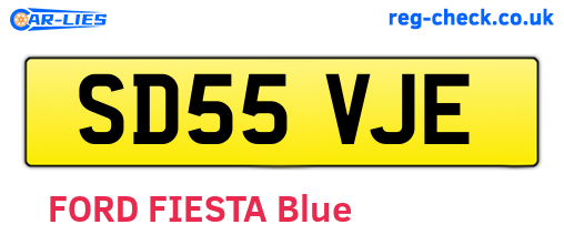 SD55VJE are the vehicle registration plates.
