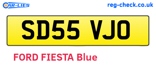 SD55VJO are the vehicle registration plates.