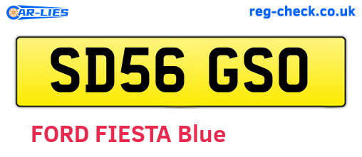 SD56GSO are the vehicle registration plates.
