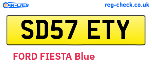 SD57ETY are the vehicle registration plates.