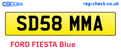 SD58MMA are the vehicle registration plates.