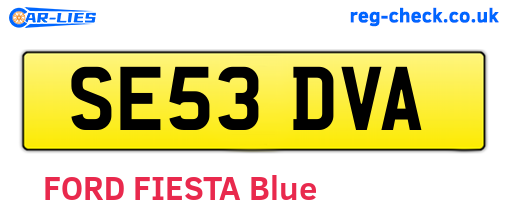 SE53DVA are the vehicle registration plates.