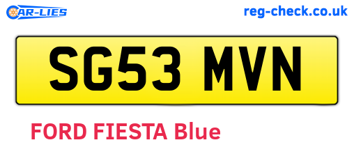 SG53MVN are the vehicle registration plates.