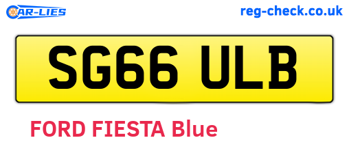 SG66ULB are the vehicle registration plates.