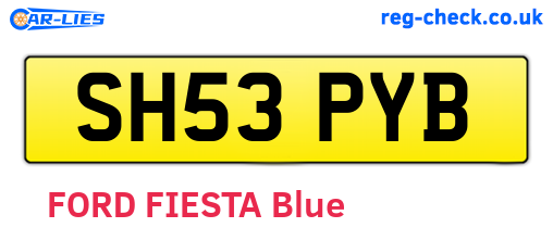 SH53PYB are the vehicle registration plates.