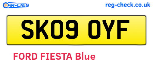 SK09OYF are the vehicle registration plates.