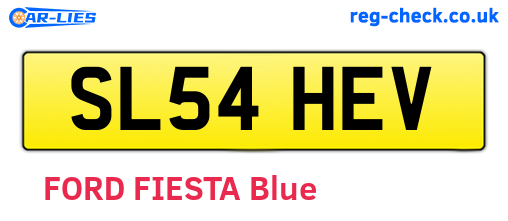 SL54HEV are the vehicle registration plates.