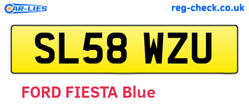SL58WZU are the vehicle registration plates.