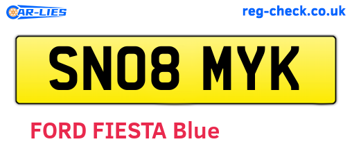 SN08MYK are the vehicle registration plates.
