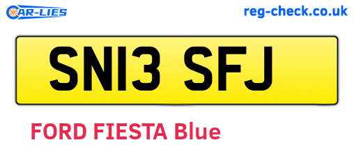 SN13SFJ are the vehicle registration plates.
