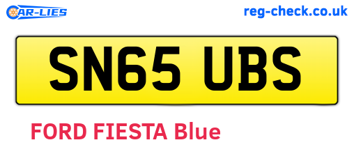 SN65UBS are the vehicle registration plates.