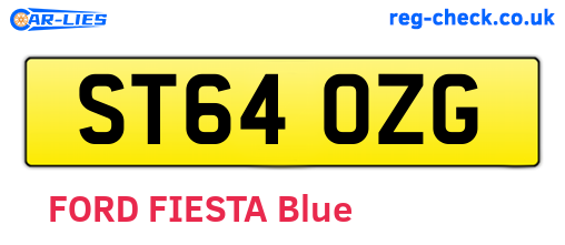 ST64OZG are the vehicle registration plates.