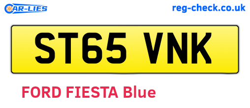 ST65VNK are the vehicle registration plates.