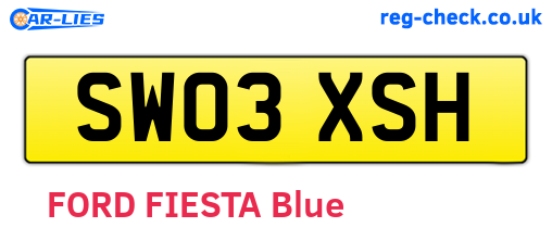 SW03XSH are the vehicle registration plates.