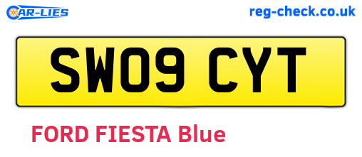 SW09CYT are the vehicle registration plates.