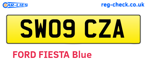 SW09CZA are the vehicle registration plates.