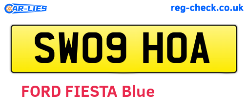 SW09HOA are the vehicle registration plates.