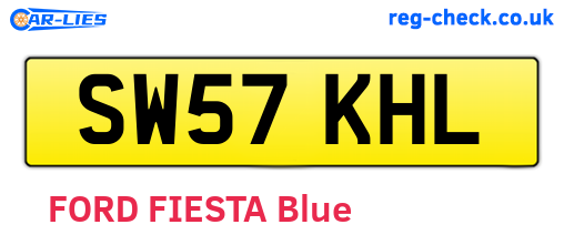 SW57KHL are the vehicle registration plates.