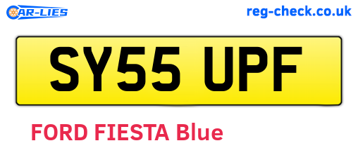 SY55UPF are the vehicle registration plates.