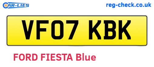 VF07KBK are the vehicle registration plates.