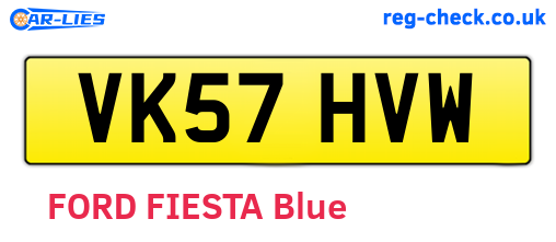 VK57HVW are the vehicle registration plates.