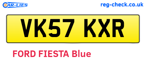 VK57KXR are the vehicle registration plates.