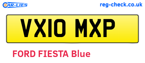 VX10MXP are the vehicle registration plates.