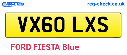 VX60LXS are the vehicle registration plates.