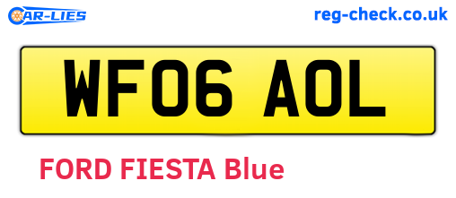 WF06AOL are the vehicle registration plates.