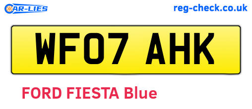 WF07AHK are the vehicle registration plates.