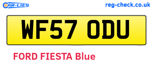 WF57ODU are the vehicle registration plates.