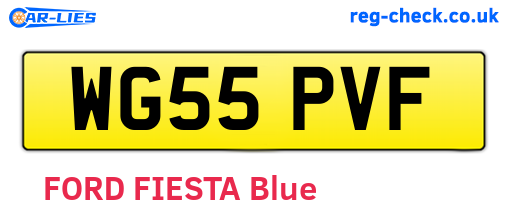 WG55PVF are the vehicle registration plates.