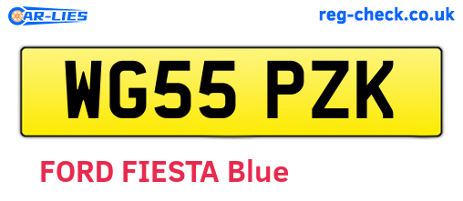 WG55PZK are the vehicle registration plates.