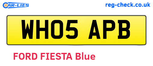 WH05APB are the vehicle registration plates.