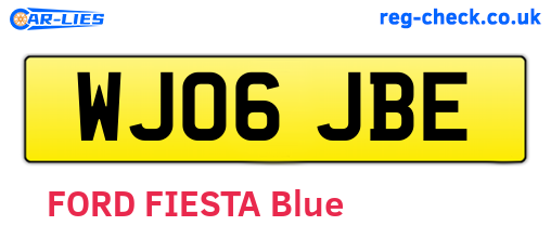 WJ06JBE are the vehicle registration plates.