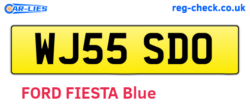 WJ55SDO are the vehicle registration plates.