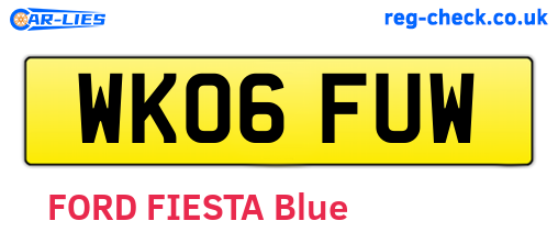 WK06FUW are the vehicle registration plates.